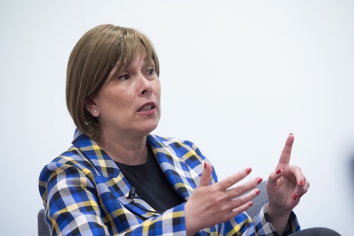 Uxue Barkos, candidata de Geroa Bai al Parlamento navarro. (Iñigo URIZ/FOKU)