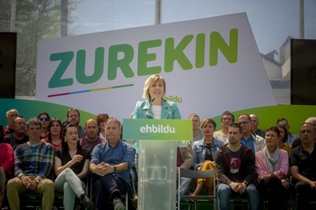 Miren Larrion en un acto de EH Bildu en Gasteiz. (Jaizki FONTANEDA/FOKU)