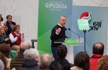 Iñigo Urkullu en el acto de Bergara. (@eajpnv)