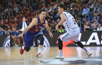 Thomas Heurtelen talentuak airean eraman ditu markagailuan atzetik aurrera egiteko Gipuzkoa Basketek burututako ahaleginak. (P. LARGO / ACB PHOTO)