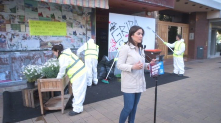 Leticia Comeron durante la simulación. (NAIZ)