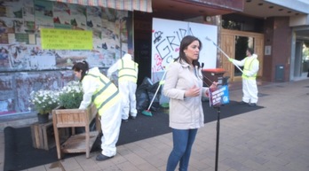Leticia Comeron durante la simulación. (NAIZ)