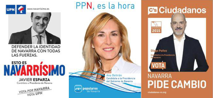 Carteles de UPN y PP hace cuatro años.