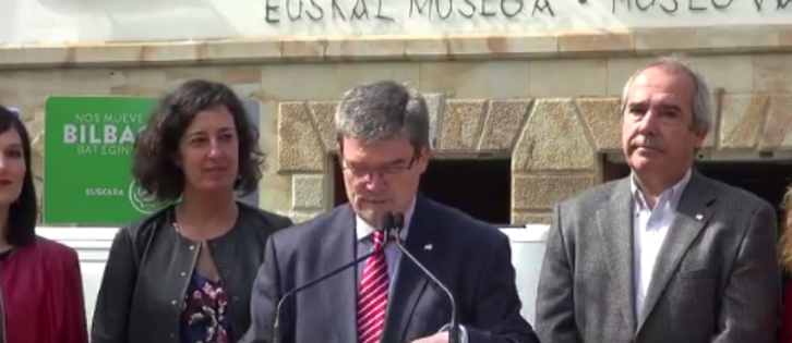 Aburto en el acto celebrado ante el Museo Vasco. (@EAJPNVBilbao)