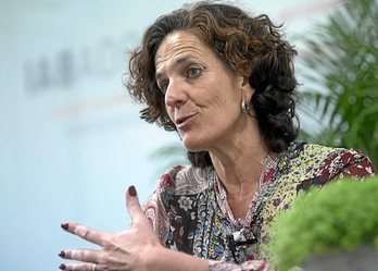 Itziar Gómez, candidata de Geroa Bai a la Alcaldía de Iruñea. (Iñigo URIZ / FOKU)