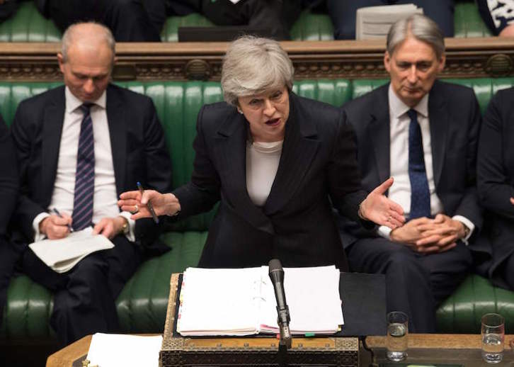 Theresa May, en la Cámara de los Comunes. (Mark DUFFY/AFP)