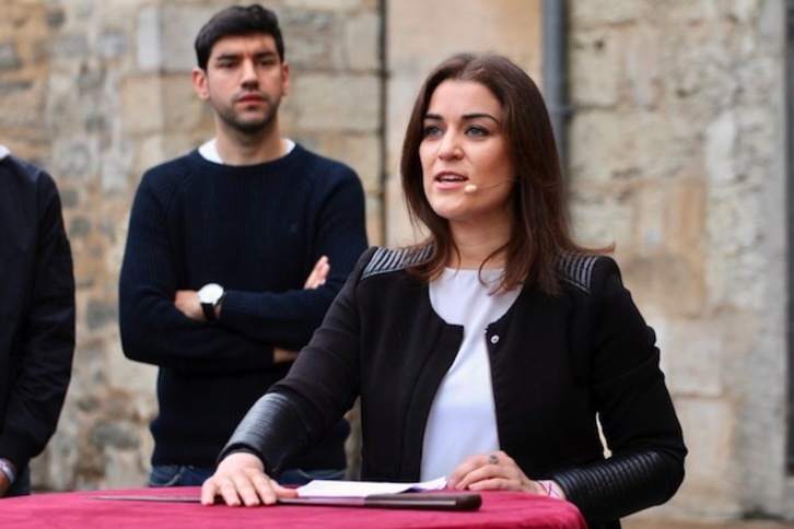 Leticia Comerón, durante su juramento. (NAIZ)