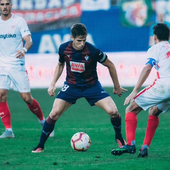 Pablo Hervías, con la camiseta del conjunto armero. (SD EIBAR)