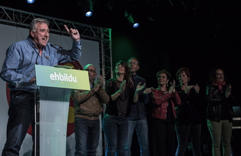 Asiron en su intervención tras conocer los resultados. (Jagoba MANTEROLA/FOKU)