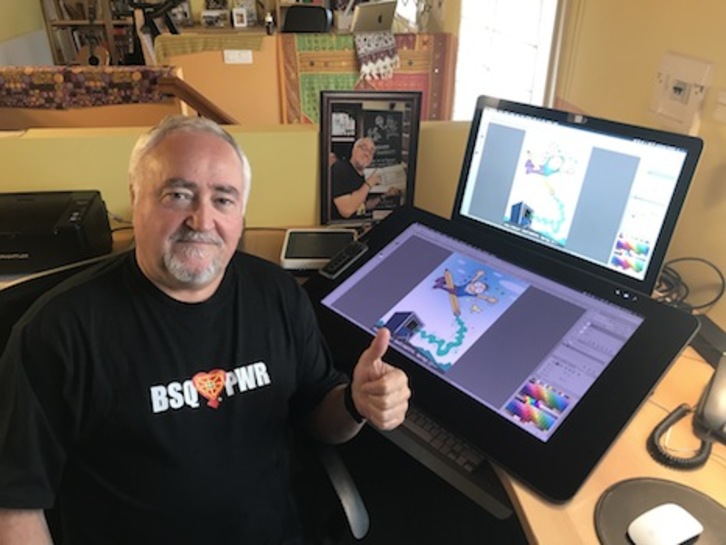 Tasio, en plena tarea.