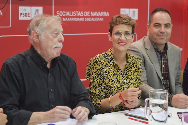 Chivite, en la reunión de la Comisión Ejecutiva Regional del PSN. (Idoia ZABALETA/FOKU)