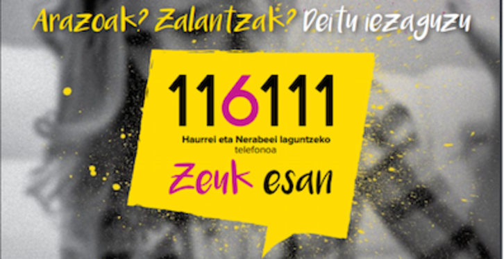 Zeuk Esan es el servicio de ayuda a la infancia y a la adolescencia.