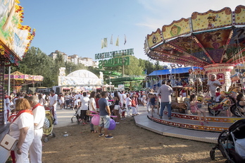 Las barracas en los sanfermines de Iruñea.