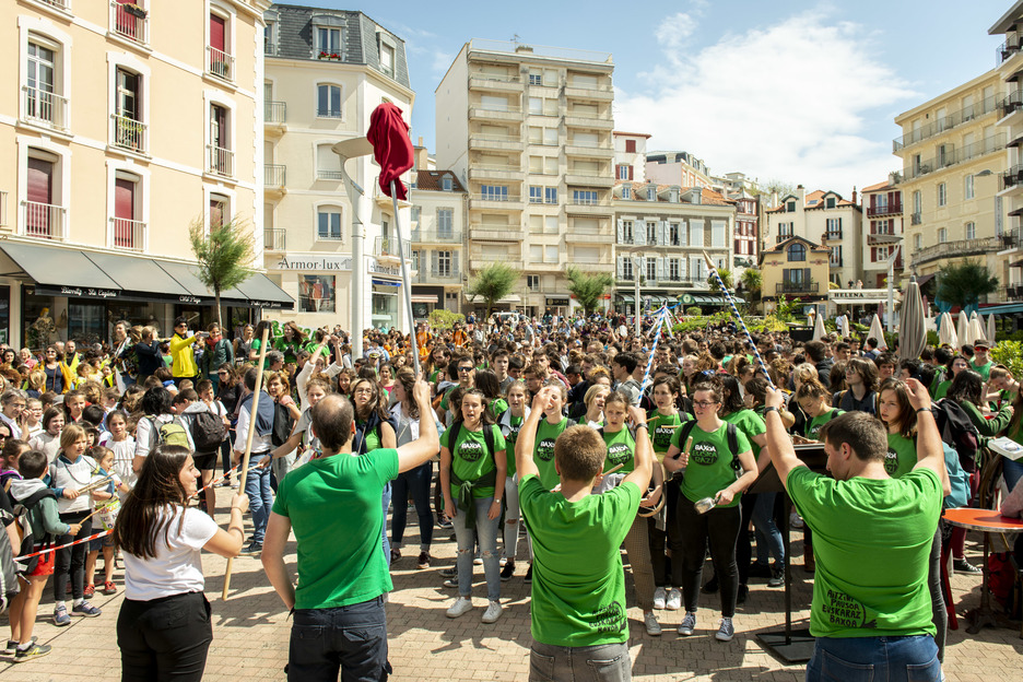 Seaska a manifesté ce 7 juin dans les rues de Biarritz. © Guillaume Fauveau