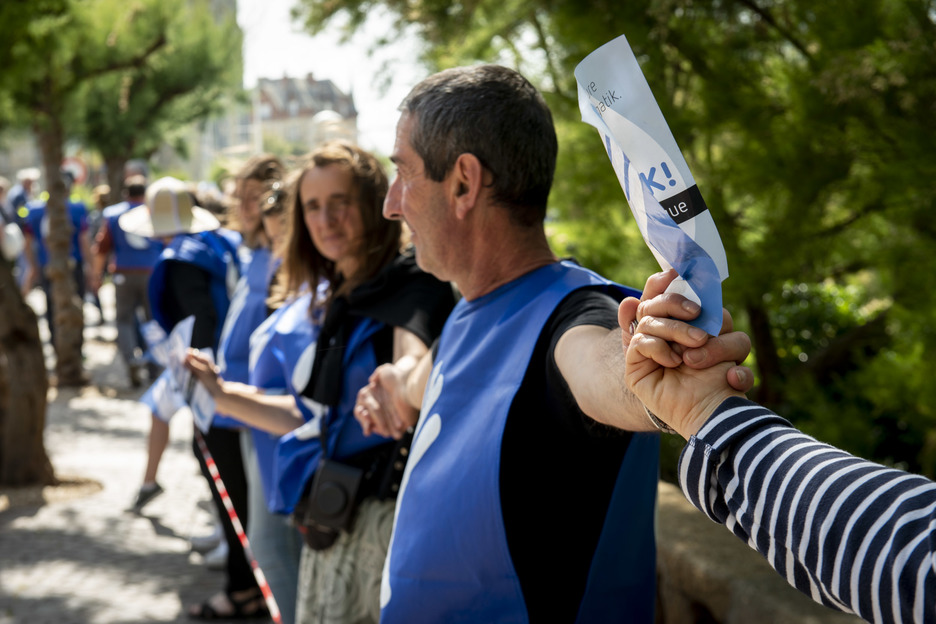 Organisée par Bake Bidea elle a demandé le rapprochement et la libération des prisonniers basques. © Guillaume Fauveau