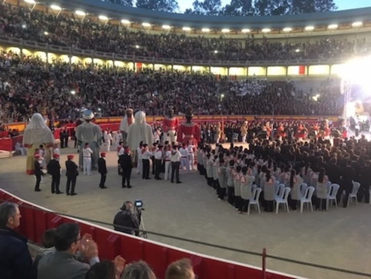 Imagen del festival celebrado en la plaza de toros por el centenario de La Pamplonesa.