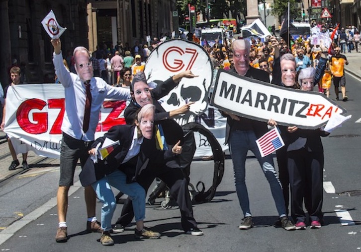 Protesta contra el G7 en Bilbo. (Marisol RAMIREZ/FOKU)
