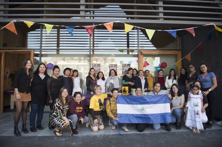 Imagen de las trabajadoras del hogar en la fiesta reivindicativa que realizaron en Errenteria en marzo.(Juan Carlos RUIZ / FOKU)