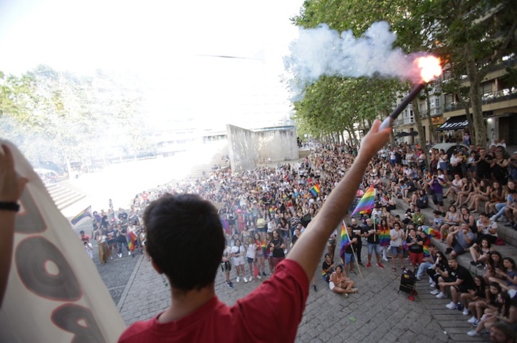 Manifestación del orgullo LGTBIQ con motivo del 28J en Gasteiz. (Endika PORTILLO/FOKU)