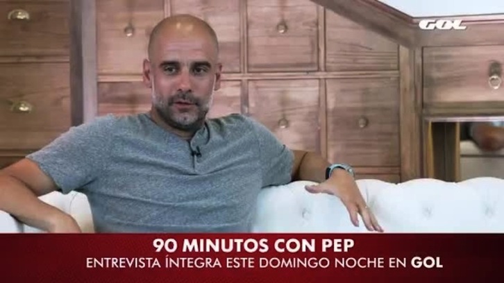 Pep Guardiola, en la entrevista con Gol Tv. (NAIZ) 
