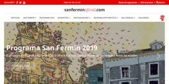 Imagen de la página web oficial de los sanfermines.