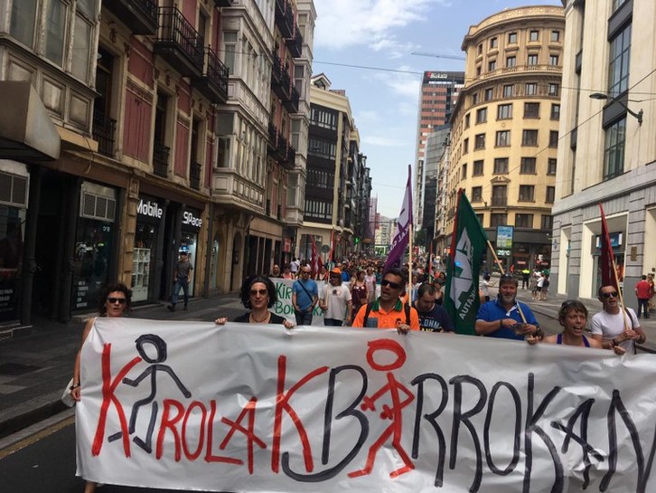 Movilización de las y los trabajadores de los polideportivos. (@ELAsindikatua)