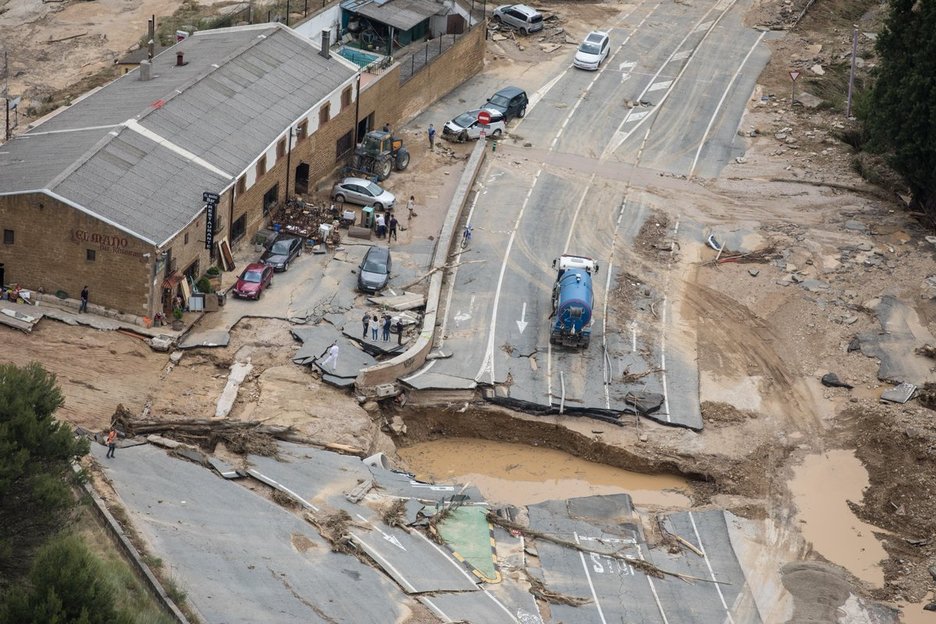 Imagen desde el aire de la N-121. (Gobierno de Nafarroa)