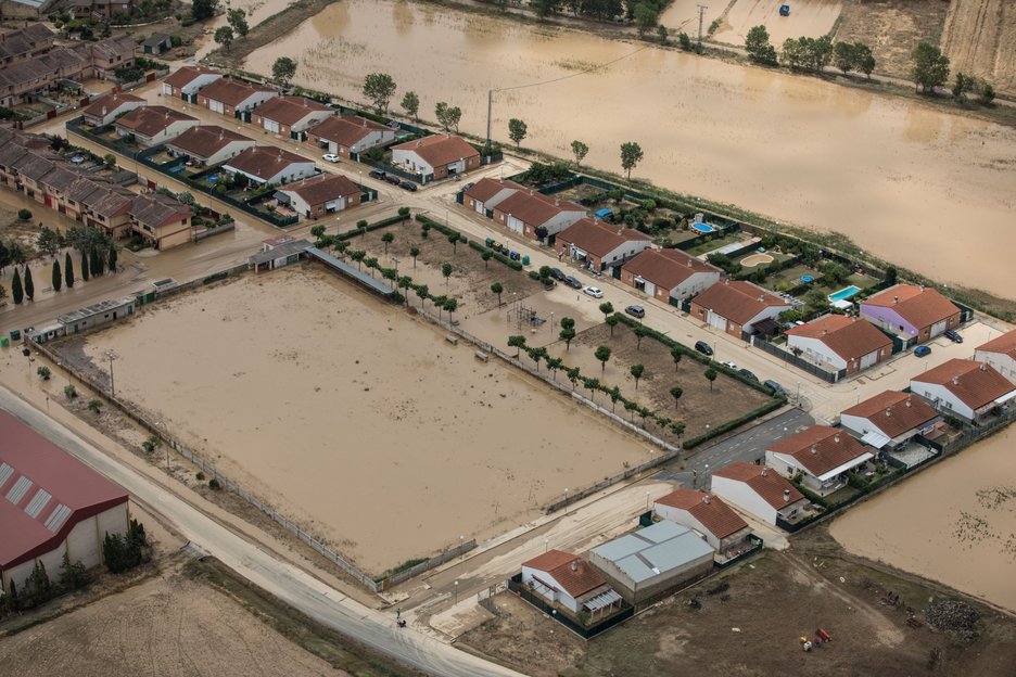 Vista de la zona inundada en Beire. (Gobierno de Nafarroa)