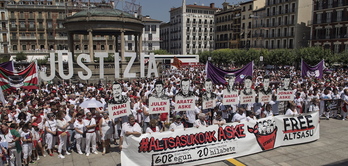 Imagen de la concentración realizada durante los sanfermines del año pasado. (Jagoba MANTEROLA / FOKU)