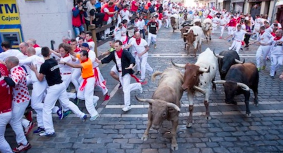 Les taureaux de ce vendredi ont réalisé un beau spectacle plein de rebondissements.©Inigo Uriz/FOKU