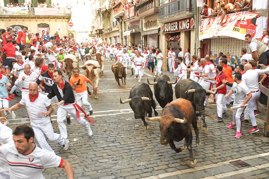 Los toros han tomado la curva sin problemas. (Idoia ZABALETA / FOKU) Los toros han tomado la curva sin problemas. (Idoia ZABALETA / FOKU)