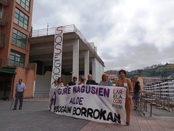 Egogaineko langileak, protestan. (LAB)