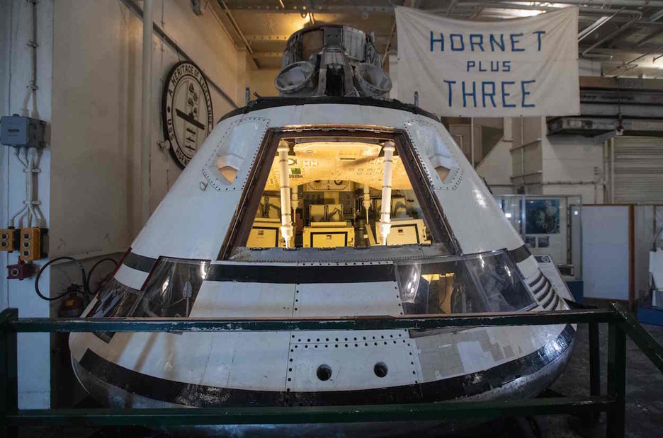 Reproducción del Saturno V. (AFP)