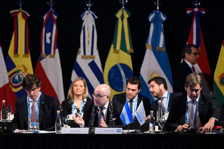 Una de las reuniones ministeriales en la cumbre de Mercosur. (STRINGER | AFP)