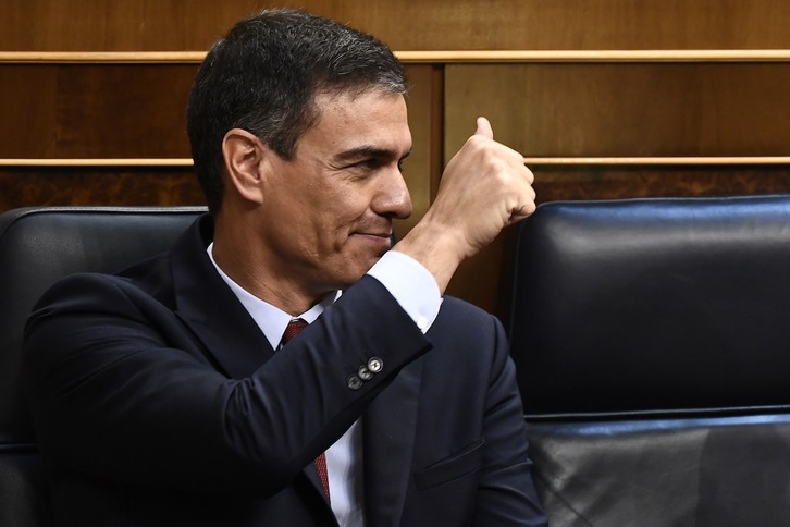 Pedro Sánchez, en el Congreso. (Óscar DEL POZO/AFP PHOTO)