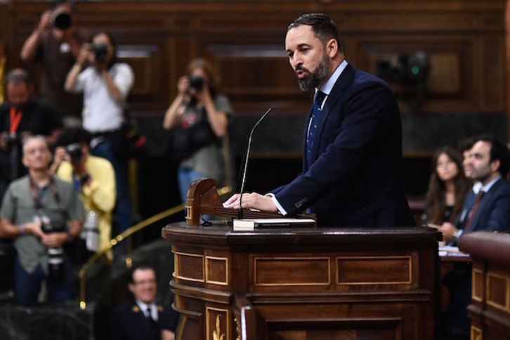 Santiago Abascal, líder de Vox. (OSCAR DEL POZO / AFP)