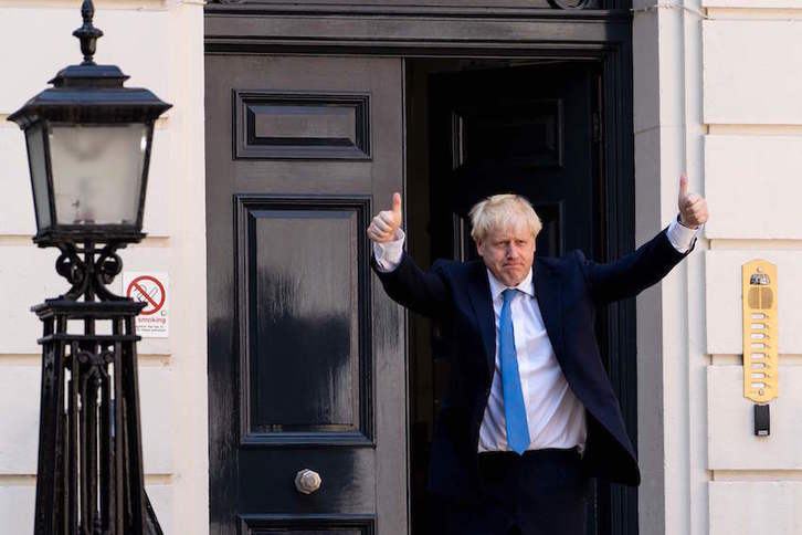Boris Johnson, en la sede del Partido Conservador en Londres. (Leon NEAL/AFP) 