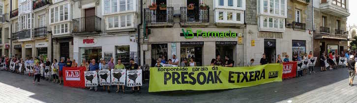 La concentración celebrada por LAB en Gasteiz. (LAB sindikatua)