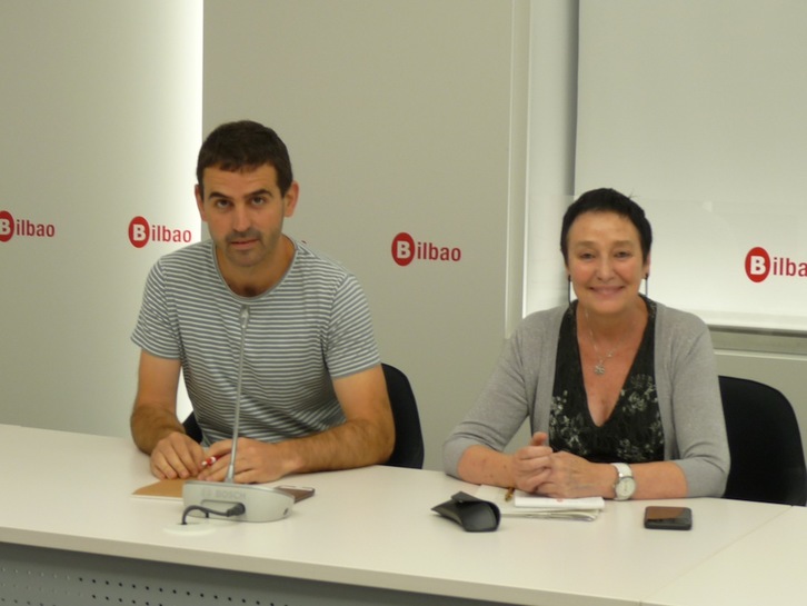 Rueda de prensa ofrecida esta mañana por la coalición abertzale. (EH BILDU)