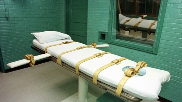 La «cámara de la muerte», en el Departamento de Justicia Criminal de Texas, en Huntsville, en una fotografía de 2000. (AFP) 2000 
