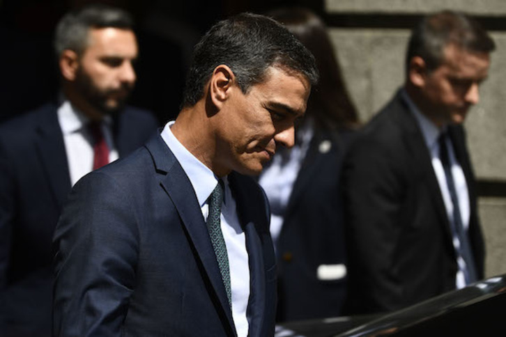 El presidente español en funciones, Pedro Sánchez. (Óscar DEL POZO/AFP)