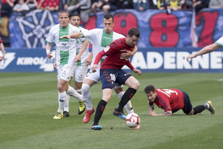 Juan Villar ha sido el autor del único gol rojillo en Ólvega. (Iñigo URIZ/FOKU)