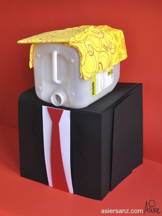 Collage titulado ‘Trump poison’, del artista Asier Sanz. (@asiersanznieto)