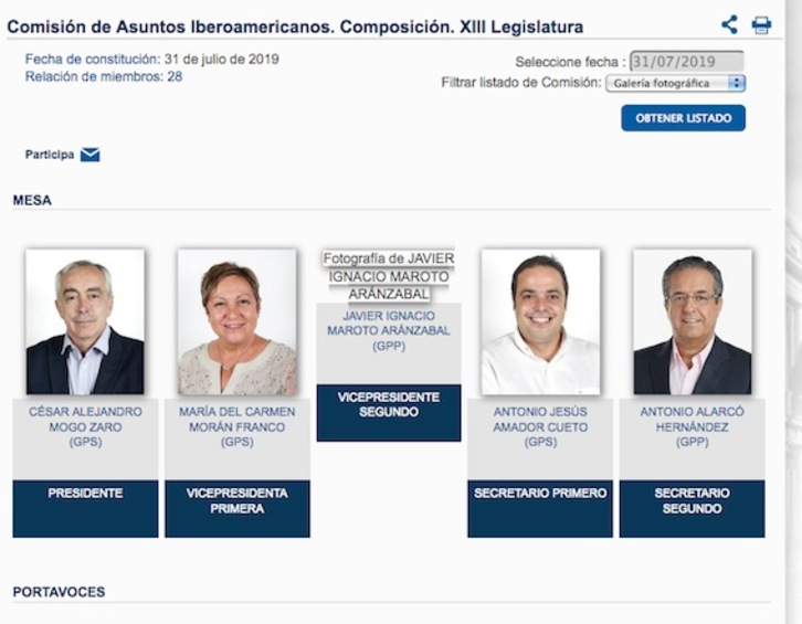 En la web del Senado todavía no tienen ni la foto de Javier Maroto. (NAIZ)