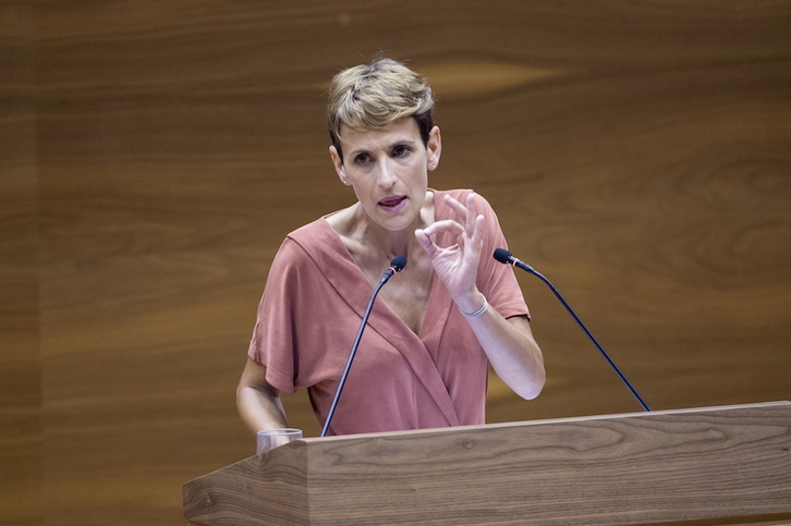 Marñia Chivite, durante una de sus intervenciones de hoy. (Iñigo URIZ / FOKU)