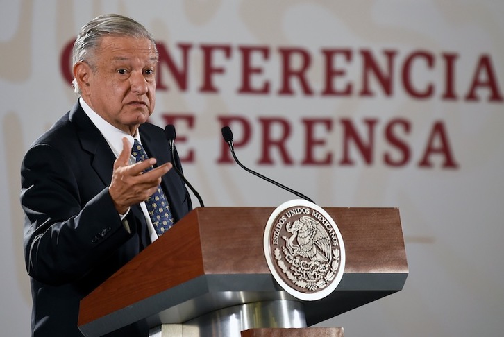 Andres Manuel López Obrador, presidente de México, en una comparecencia reciente. (Alfredo ESTRELLA | AFP)