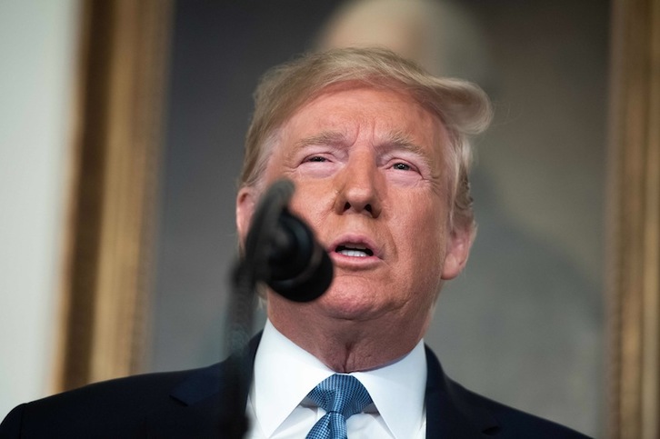 Donald Trump, en su mensaje a la nación tras las dos matanzas. (Saul LOEB | AFP)