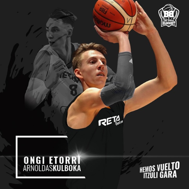 Imagen con la que el club ha anunciado el fichaje (BILBAO BASKET)