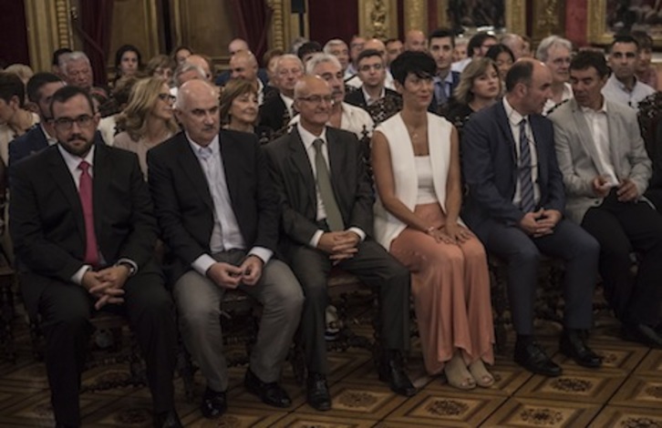Algunos de los consejeros del Gobierno de Chivite, durante el acto de toma de posesión. (Jagoba MANTEROLA/FOKU)