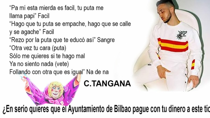 Cartel que sustenta la campaña de recogida de firmas contra la contratación de C. Tangana.